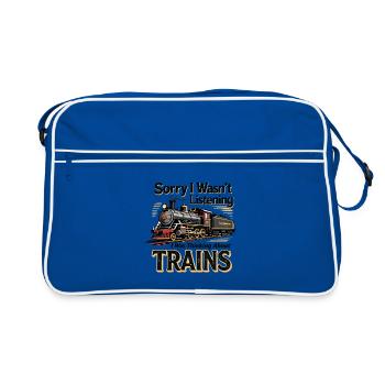 Train Saying Locomotive Design - Retro Bag - blue/white - Front