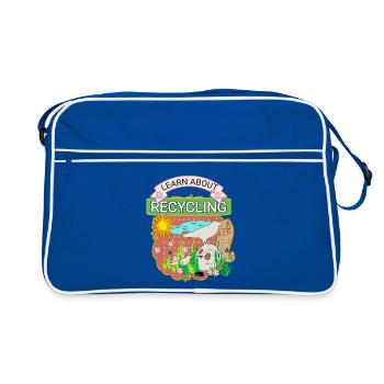 Découvrez le recyclage - Sac Retro - bleu/blanc - Devant