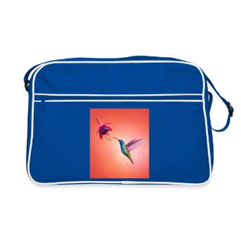 Le colibri s’épanouit - Sac Retro - bleu/blanc - Devant