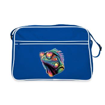 Dictons des iguanes, drôles d’iguanes, cadeau des iguanes. - Sac Retro - bleu/blanc - Devant