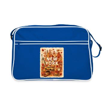 Autumn New York City Sketch - Retro Bag - blue/white - Front