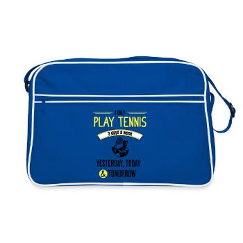 Citation amusante sur le tennis - Sac Retro - bleu/blanc - Devant