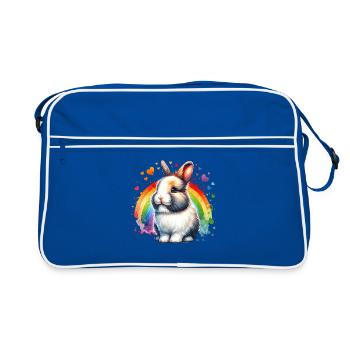 Motif du lapin nain - Sac Retro - bleu/blanc - Devant
