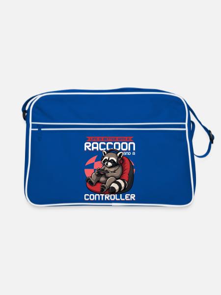 Gamer Gaming Cat Video Game - Retro Tasche - Blau/Weiß