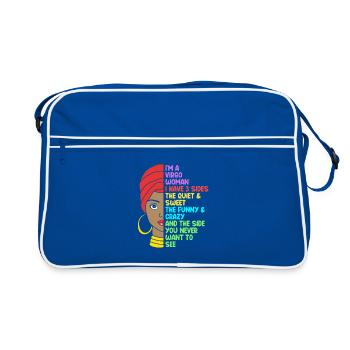Signe du zodiaque Vierge - Sac Retro - bleu/blanc - Devant