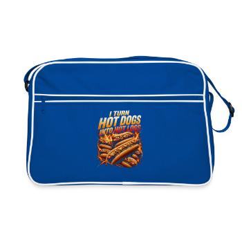 I turn hot dogs into hot logs (Funny - Retro Bag - blue/white - Front