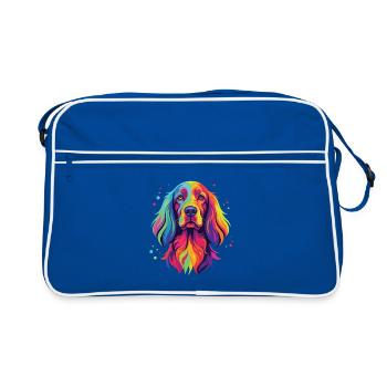 Watercolor Irish Setter - Colonne Rouge Papa du chien Setter - Sac Retro - bleu/blanc - Devant