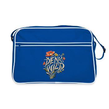 Think Wild – Art de polices de coquelicots botaniques - Sac Retro - bleu/blanc - Devant