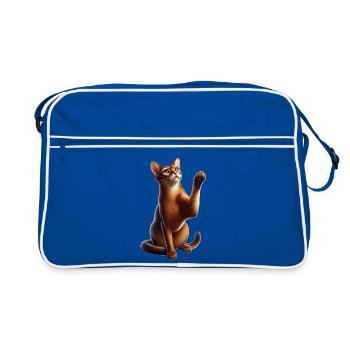 Chat Abessinierkatze Abyssin - Sac Retro - bleu/blanc - Devant