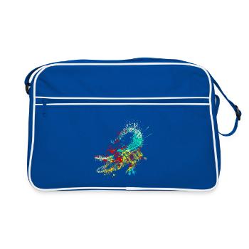 Splash Art Wild Crocodile - Retro Bag - blue/white - Front