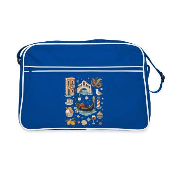 Amour de Venise | Gondole & Italie - Sac Retro - bleu/blanc - Devant