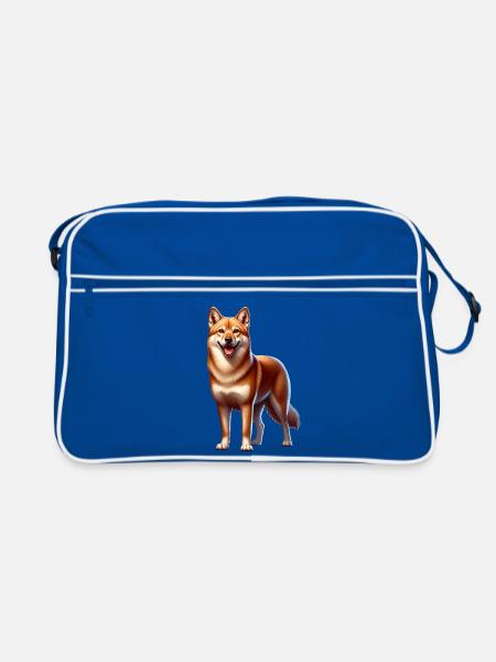 Australischer Wildhund - Retro Tasche - Blau/Weiß