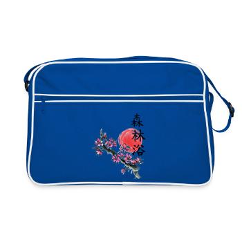 japan Kirschblüte japanisch anime asiatisch - Retro Tasche - Blau/Weiß - Vorne