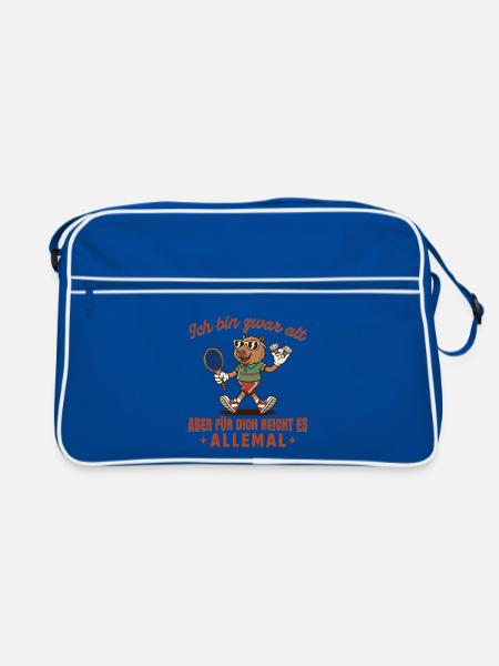 Badminton bin zwar alt Retro Federball - Retro Tasche - Blau/Weiß