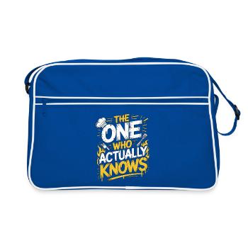 Sous Chef The One Who Actually Knows Culinary Chef - Retro Tasche - Blau/Weiß - Vorne