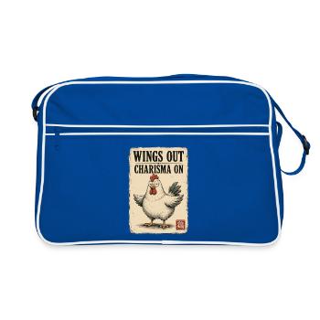 Social Butterfly - Retro Tasche - Blau/Weiß - Vorne
