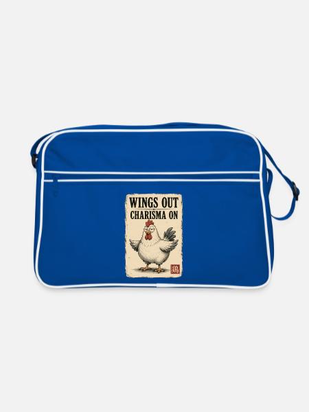 Social Butterfly - Retro Tasche - Blau/Weiß