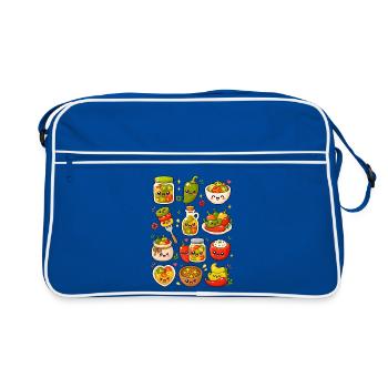 Kawaii Peperoni | Scharf & Eingelegt - Retro Tasche - Blau/Weiß - Vorne