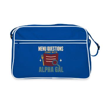 Alpha-gal-syndrom Alpha-gal-allergie Rotes Fleisch - Retro Tasche - Blau/Weiß - Vorne