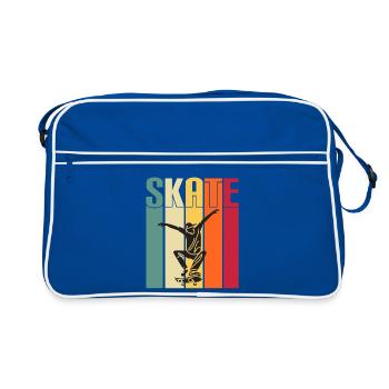 skateboard skaten skate sport fahren skaten - Retro Tasche - Blau/Weiß - Vorne