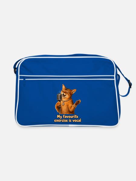 Gesangsübung - Retro Tasche - Blau/Weiß