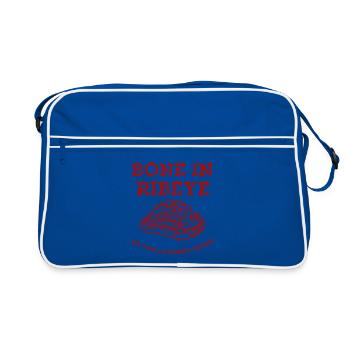 Bone in Ribeye – meine zwei Lieblingssachen - Retro Tasche - Blau/Weiß - Vorne
