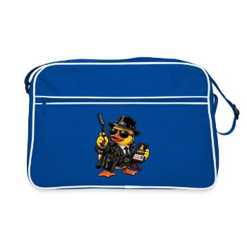 00-QUAK – Der Spion - Retro Tasche - Blau/Weiß - Vorne