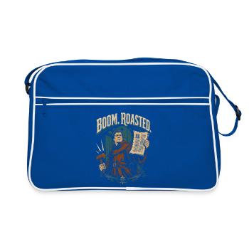 Boom Geröstet - Retro Tasche - Blau/Weiß - Vorne