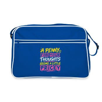 Penny for Your Thoughts – Pricey - Retro Tasche - Blau/Weiß - Vorne