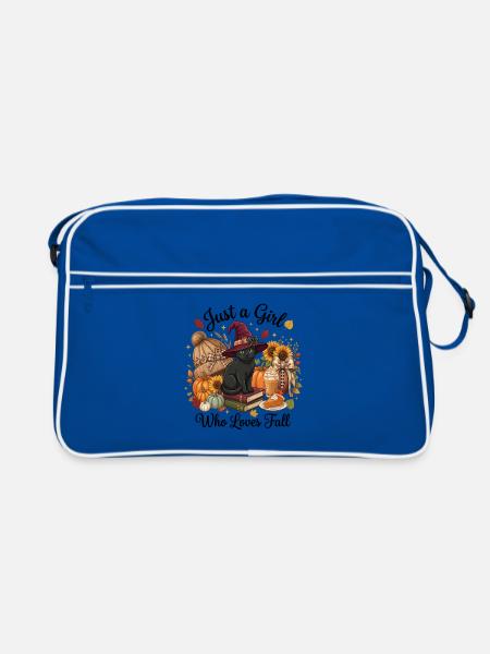 NUR EIN MÄDCHEN, DAS DEN HERBST LIEBT - Retro Tasche - Blau/Weiß