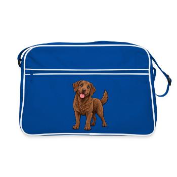 Chesapeake Bay Retriever Kawaii Style – Süßer Hund - Retro Tasche - Blau/Weiß - Vorne