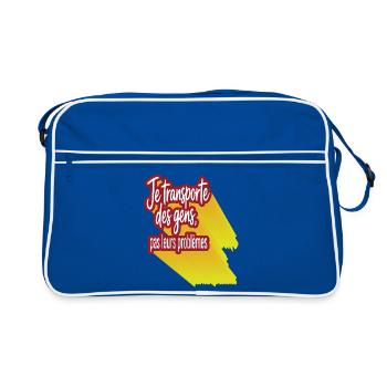 Ich transportiere Menschen, nicht ihre Probleme - Retro Tasche - Blau/Weiß - Vorne