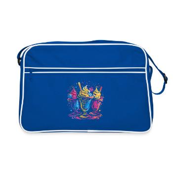Eisbecher Vaporwave - Retro Tasche - Blau/Weiß - Vorne