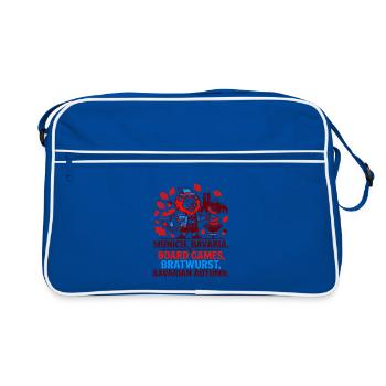 Munich Bavaria Board Games Bratwurst Bratw - Retro Tasche - Blau/Weiß - Vorne