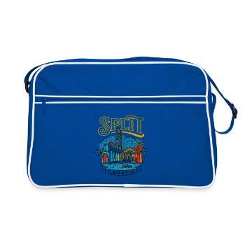 Retro Travel Souvenir From Split Croatia - Retro Tasche - Blau/Weiß - Vorne
