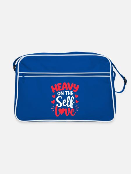 Stark auf Selbstliebe - Retro Tasche - Blau/Weiß