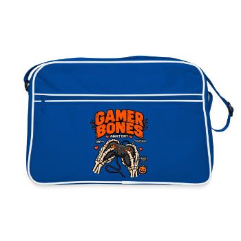 Gamer Knochen Anatomie - Retro Tasche - Blau/Weiß - Vorne