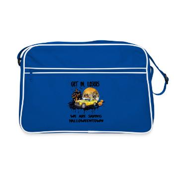 Halloweentown wird gerettet, bereit zur Sublimation - Retro Tasche - Blau/Weiß - Vorne