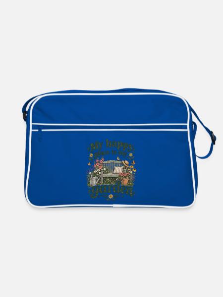 Gartenruhe: Garten Lover Geschenkidee - Retro Tasche - Blau/Weiß
