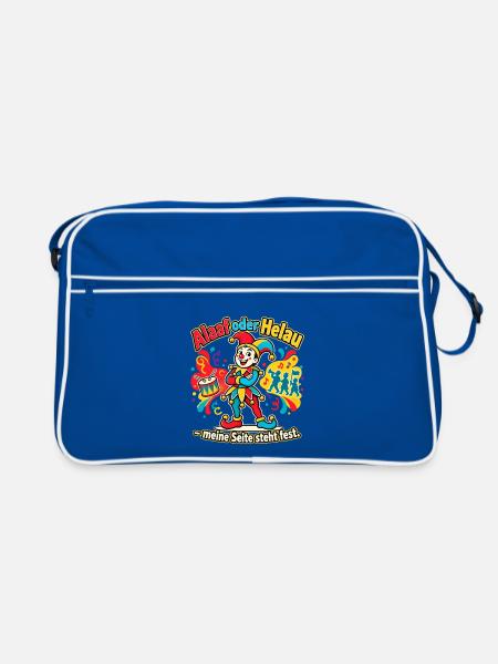 Karneval Alaaf oder Helau Karnevalsfan - Retro Tasche - Blau/Weiß