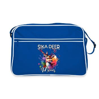 Sikahirsch Mama - Retro Tasche - Blau/Weiß - Vorne