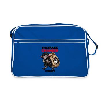 Schafe und Wolf – Die Regeln wurden geändert - Retro Tasche - Blau/Weiß - Vorne