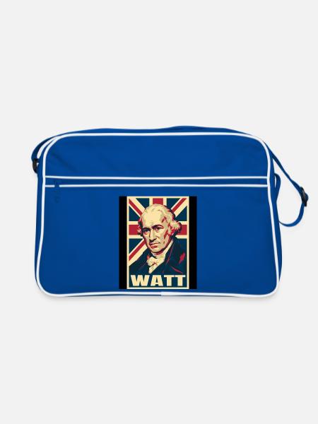 James Watt UK Pop Art - Retro Tasche - Blau/Weiß