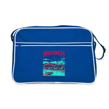 City Inverness Scotland Gateway To The Highlands - Retro Tasche - Blau/Weiß - Vorne
