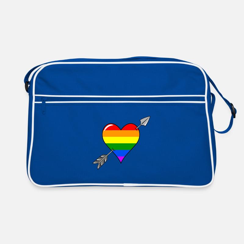 Coeur et flèche amour drapeau arc-en-ciel Sac Retro