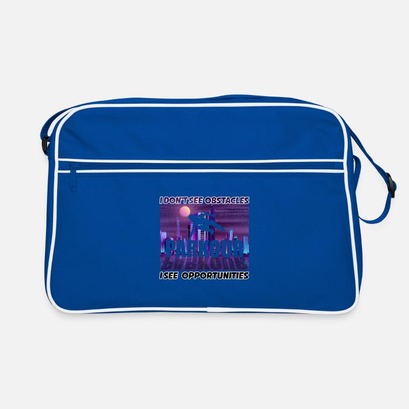 Parkour Freerunner Traceur Le Parcour Geschenkidee - Retro Tasche - Blau/Weiß