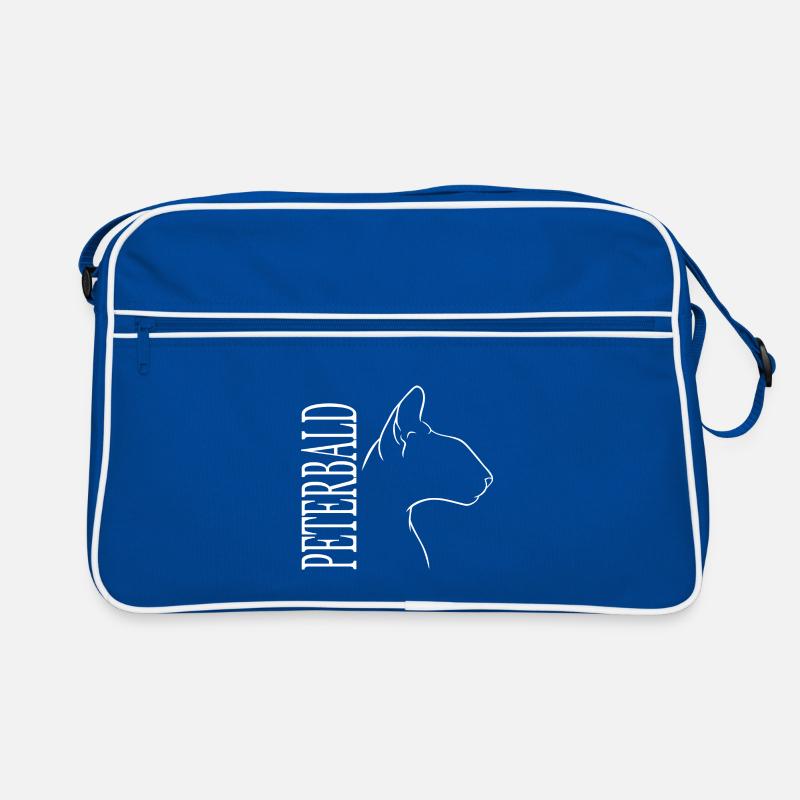 Peterbald Profil Katzen Katze Wilsigns - Retro Tasche - Blau/Weiß
