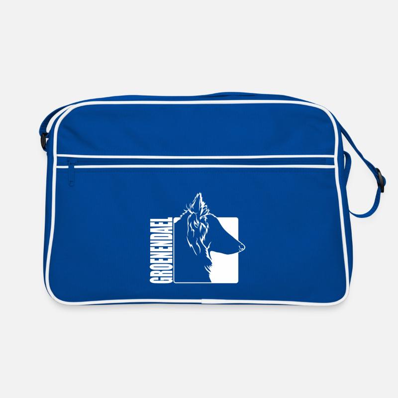 Groenendael Profil Hunde Hund Wilsigns - Retro Tasche - Blau/Weiß