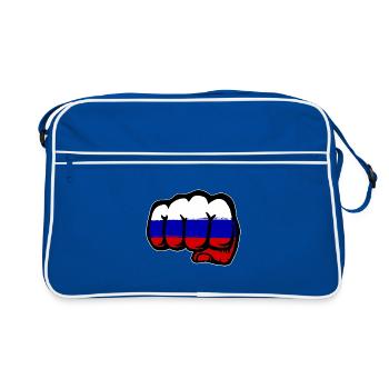 Drapeau de la Russie main poing - Sac Retro - bleu/blanc - Devant