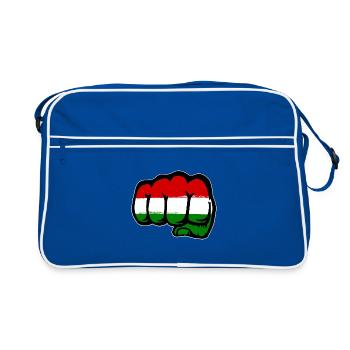 Hungary Flag Hand Fist - Retro Bag - blue/white - Front